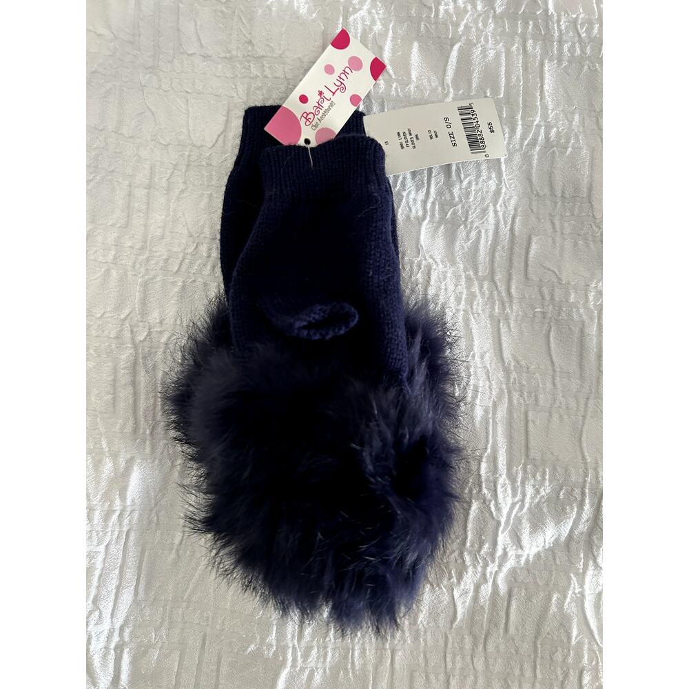 Ever After Bari Lynn Faux Fur Girls Fingerless Gloves One Size - Picture 2 of 3